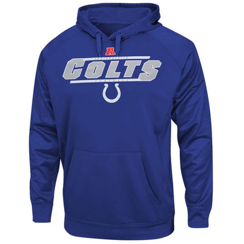 Indianapolis Colts Majestic Synthetic Hoodie Sweatshirt Royal Blue - Click Image to Close